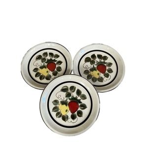 Vintage Sears 1971 Strawberries Stoneware Dinner Plates 4112 4-7 lot Of 3